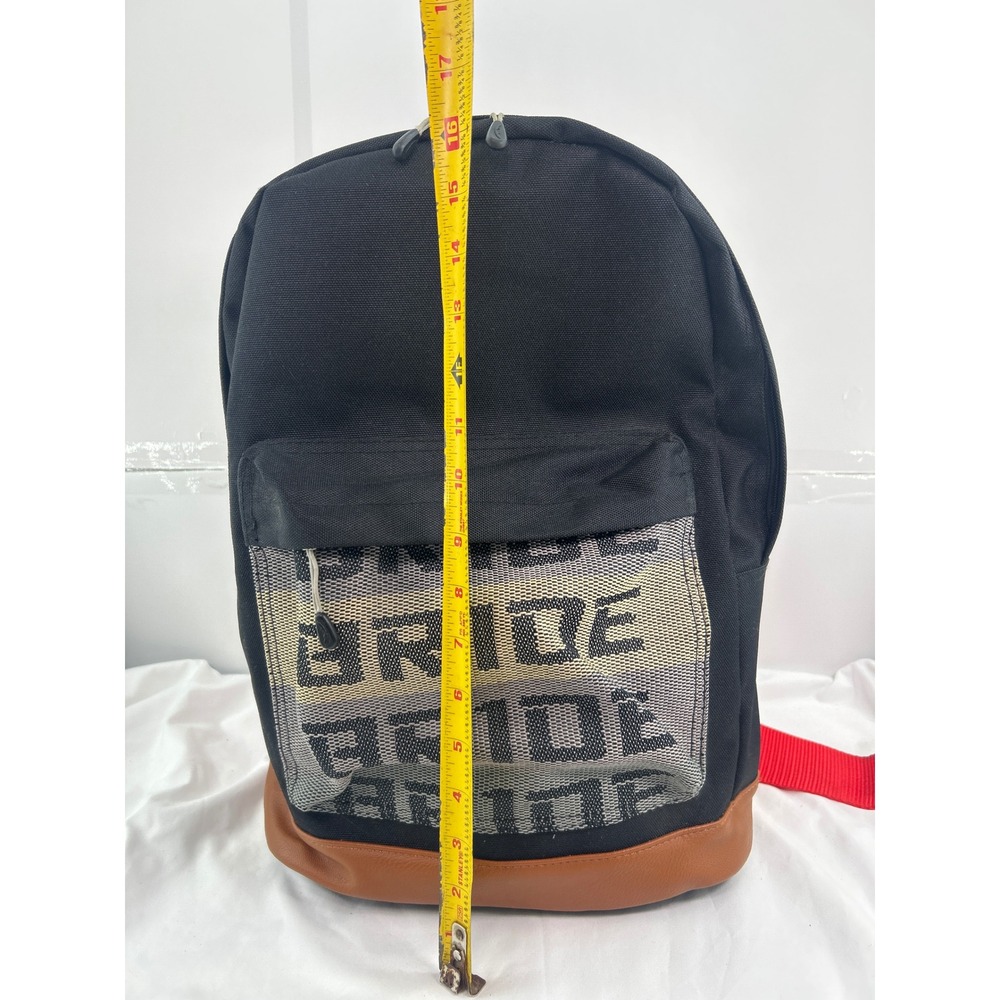 Bride Racing JDM Backpack Black Canvas Red Harness Straps Laptop Bag